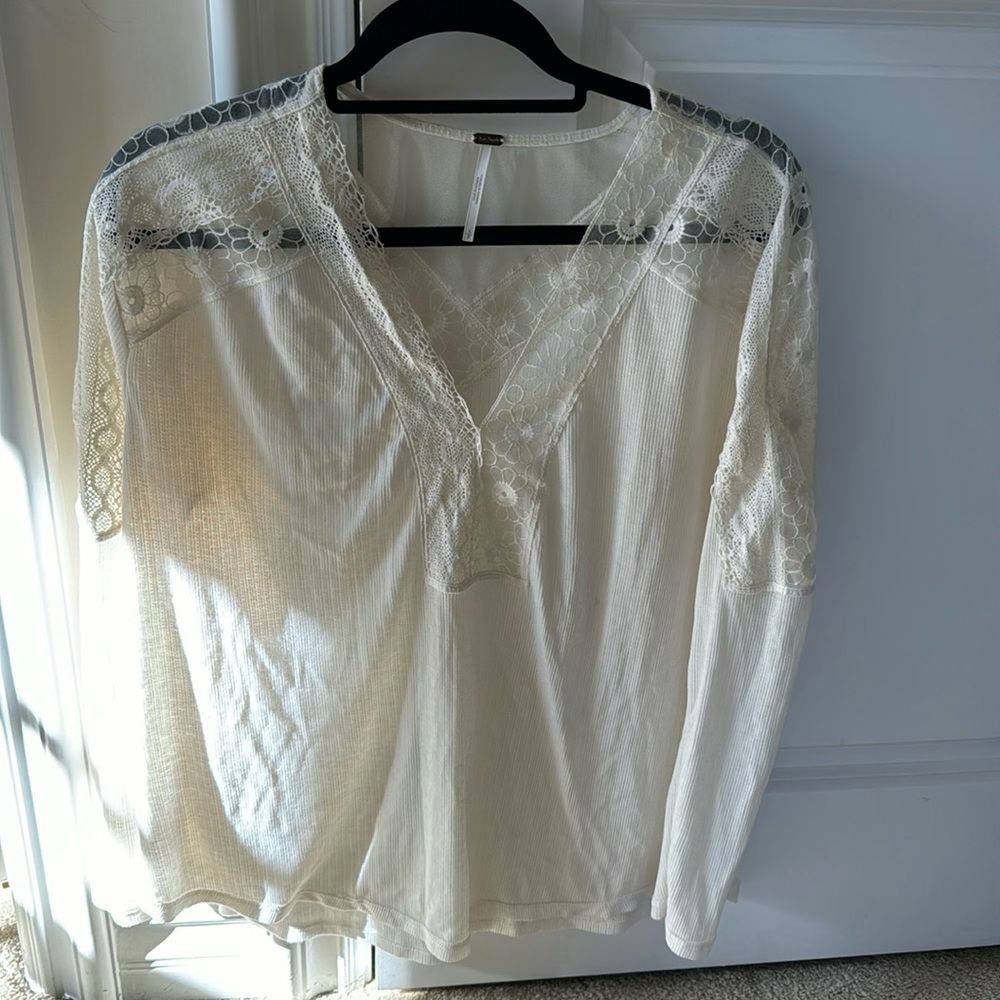 Free people white lace blouse